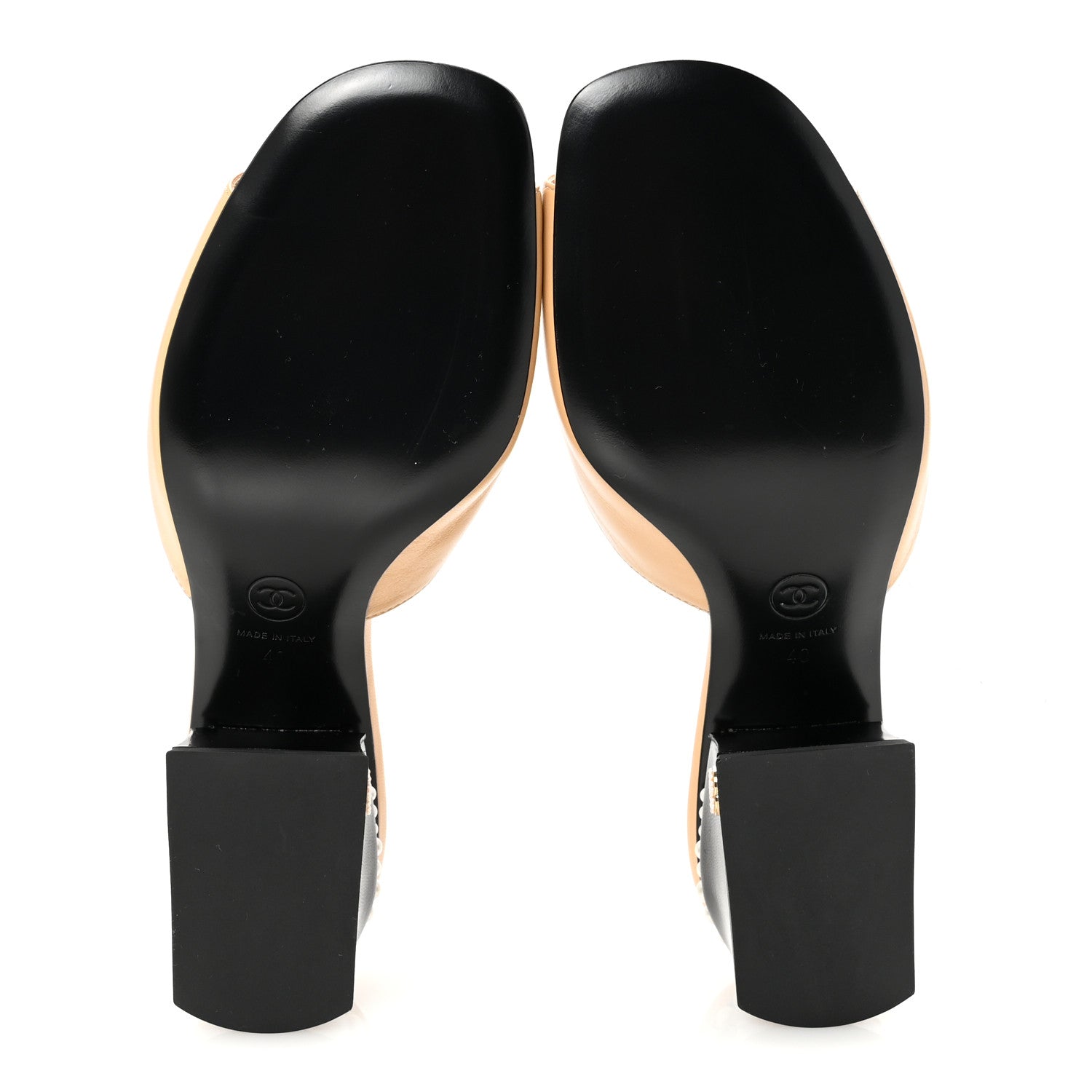 Chanel Shiny Goatskin Pearl Mule 40 Beige 6 of 9