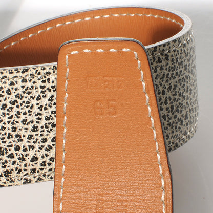 Hermes Buffalo Skipper Dalmatian and Natural Chamonix Reversible Belt Strap 65 4 of 4