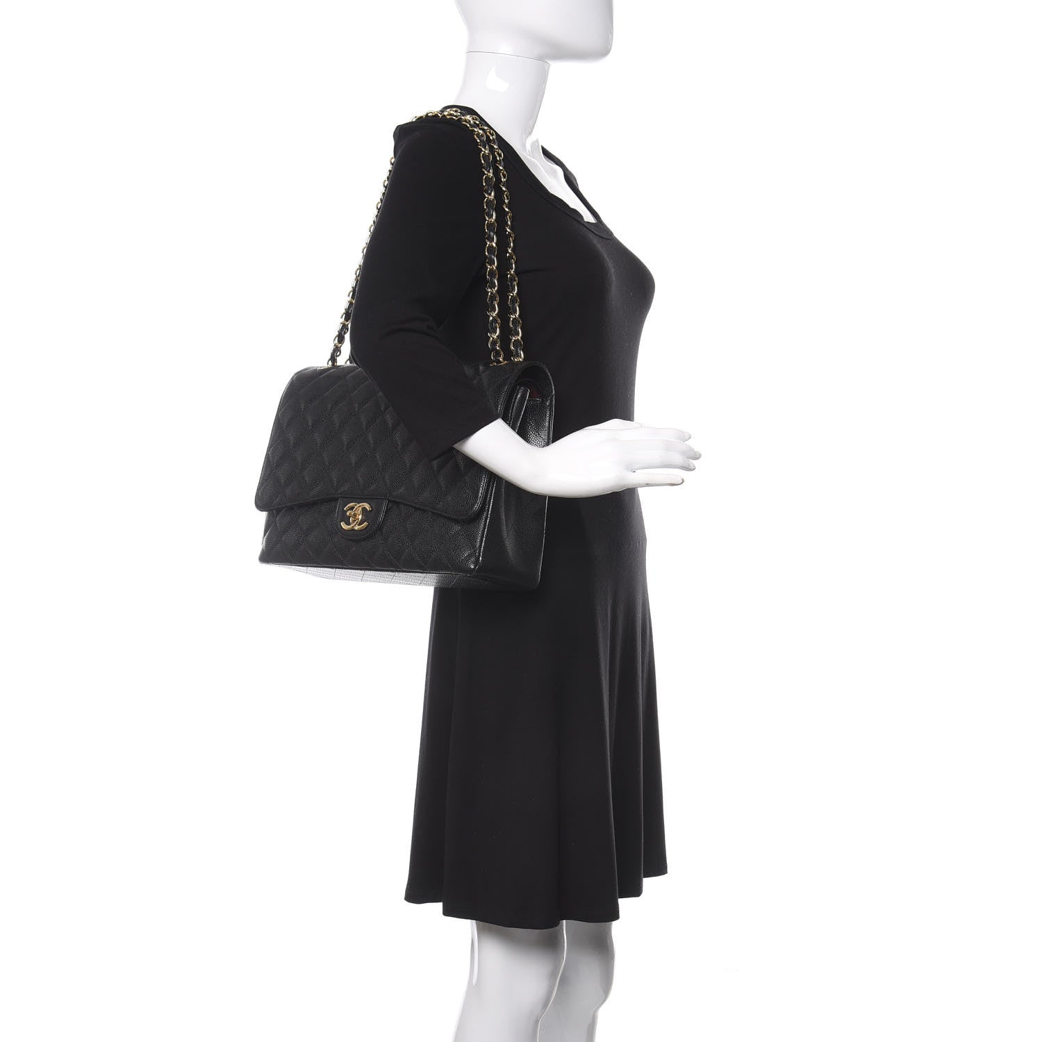 Chanel Caviar Quilted Maxi Double Flap Black 2 of 10