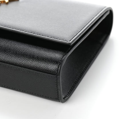Saint Laurent Grain De Poudre Medium Classic Monogram Kate Satchel Black 8 of 9