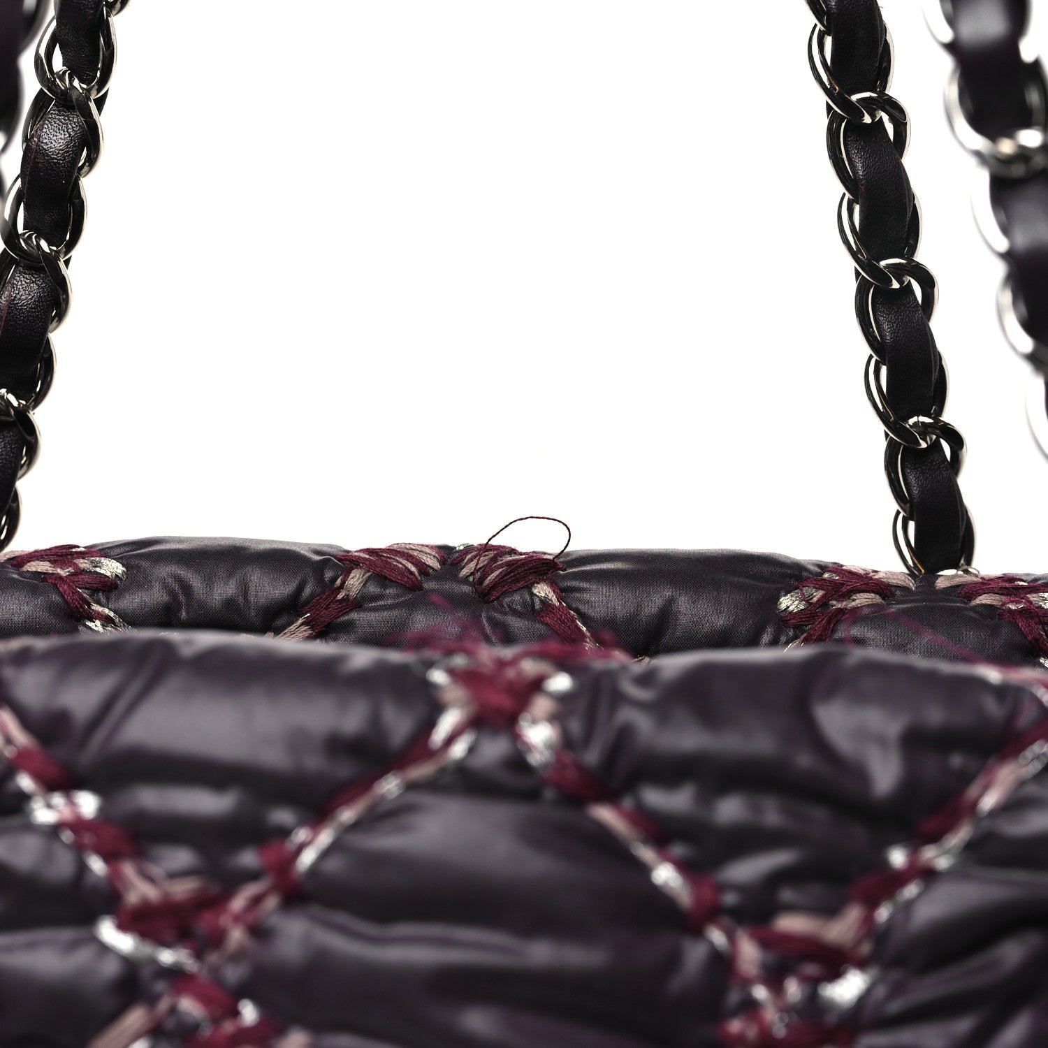 Chanel Nylon Quilted Tweed Stitch Bubble Camera Case Purple 11 of 11