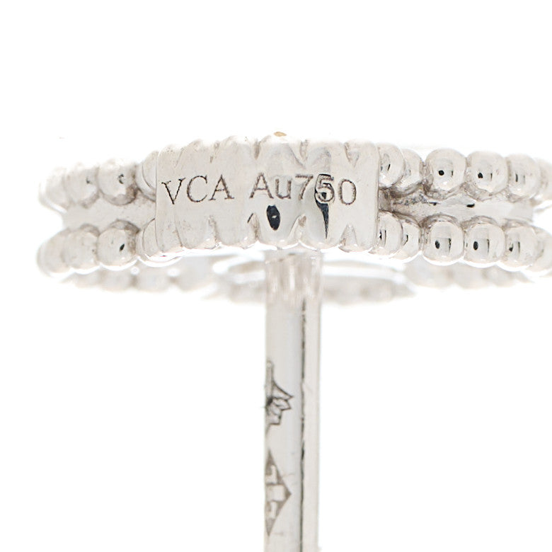 18K White Gold Diamond Sweet Alhambra Earrings