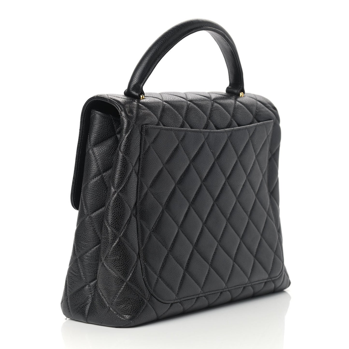 Caviar Quilted Jumbo Kelly Flap Black