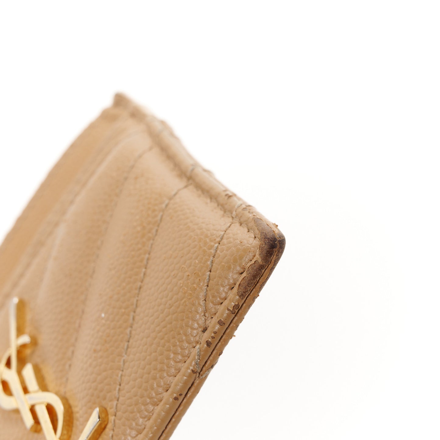 Grain De Poudre Matelasse Chevron Monogram Credit Card Case Cork