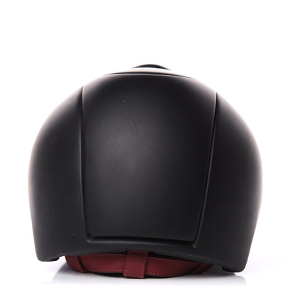 Hermes Polycarbonate Zermatt Calfskin Eole Equestrian Riding Helmet 55 Black Rouge H 4 of 11