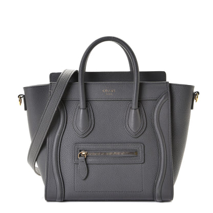 Celine Drummed Calfskin Nano Luggage Kohl 1 of 7