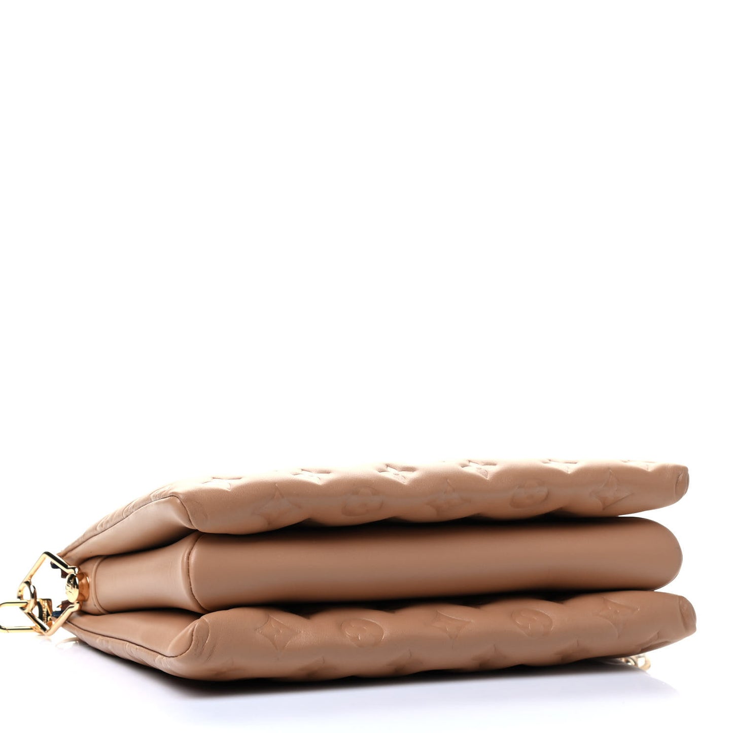 Lambskin Embossed Monogram Coussin PM Camel