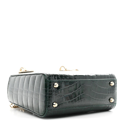 Christian Dior Alligator Crystal Mini Lady Dior Dark Green 4 of 9
