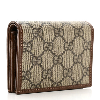 Gucci GG Supreme Monogram Horsebit 1955 Card Case Wallet Beige Ebony Brown Sugar 3 of 7