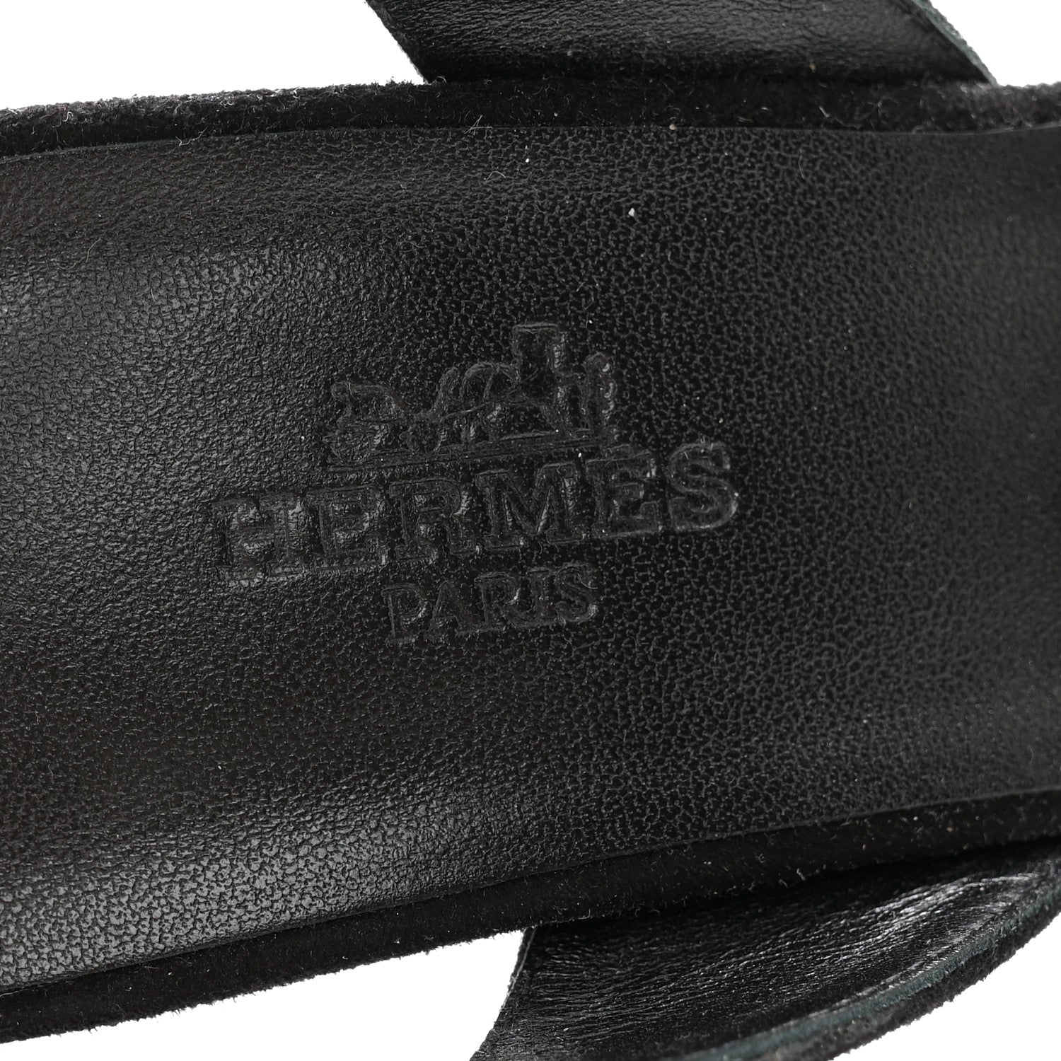 Hermes Suede Goatskin Crystal Ella 105 Sandal 35 Black 6 of 10