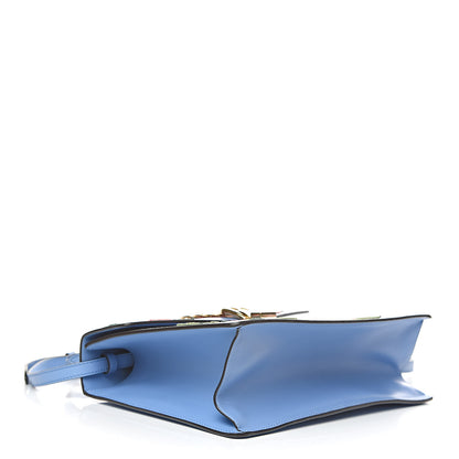 Gucci Calfskin Embroidered Medium Sylvie Top Handle Bag Clear Sky Blue 4 of 11
