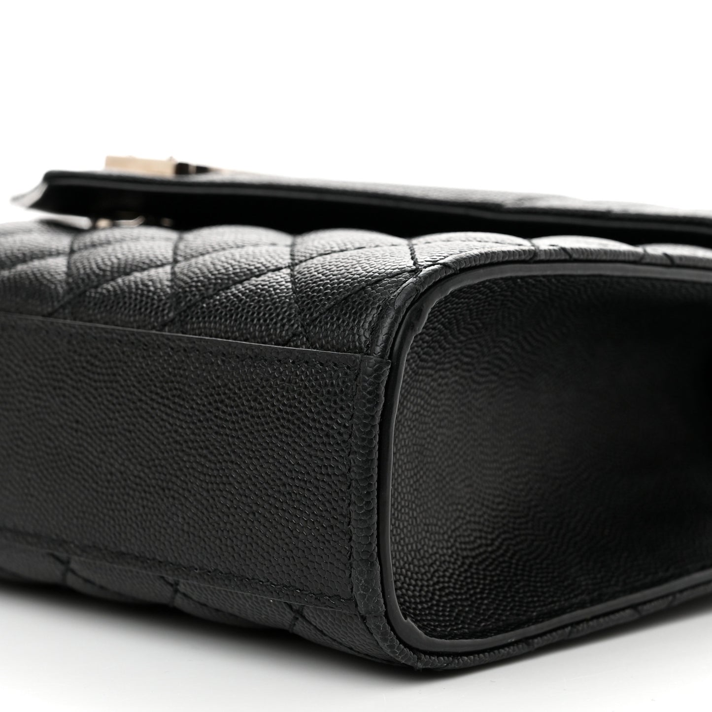 Grain De Poudre Textured Mixed Matelasse Triquilt Medium Monogram Satchel Black