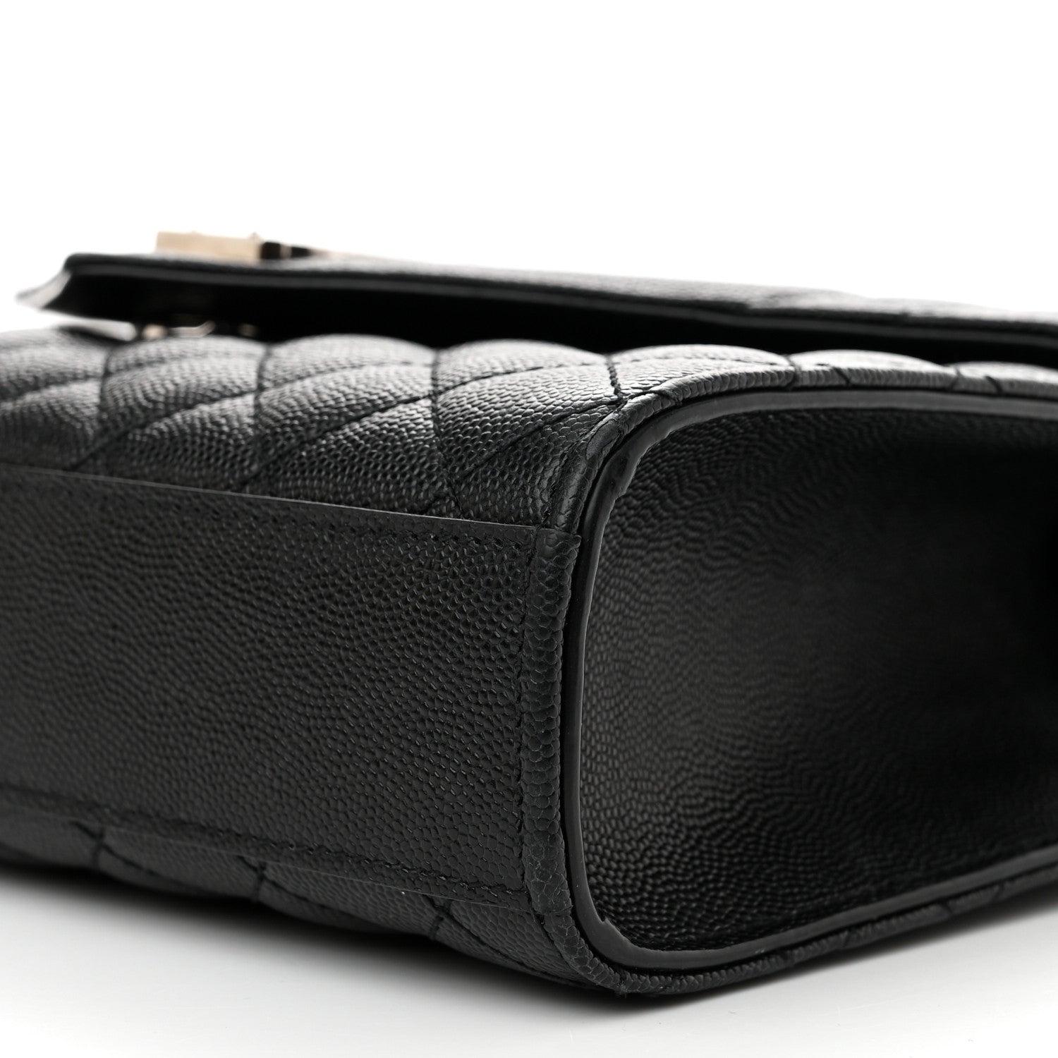 Saint Laurent Grain De Poudre Textured Mixed Matelasse Triquilt Medium Monogram Satchel Black 10 of 13
