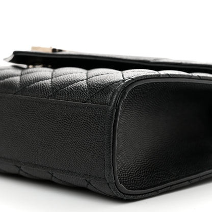 Saint Laurent Grain De Poudre Textured Mixed Matelasse Triquilt Medium Monogram Satchel Black 10 of 13
