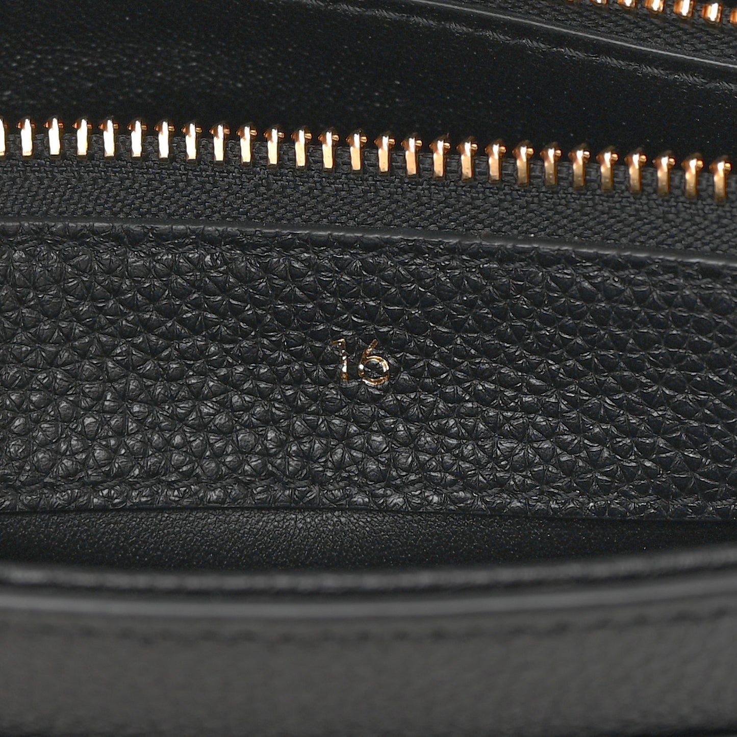 Grained Calfskin Small 16 Top Handle Bag Black