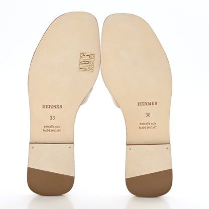 Hermes Box Calfskin Oran Sandals 36 Bois De Santal 5 of 9