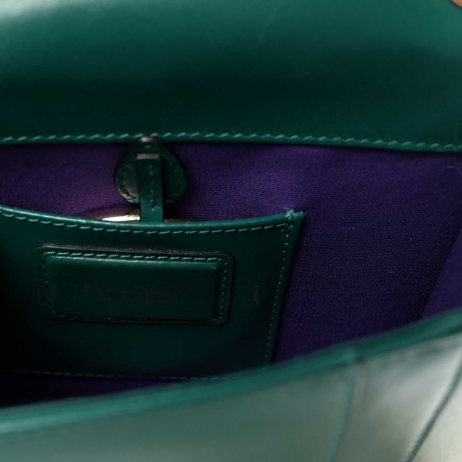 Bulgari Calfskin Small Serpenti Forever Snake Strap Crossbody Bag Emerald Green 6 of 9
