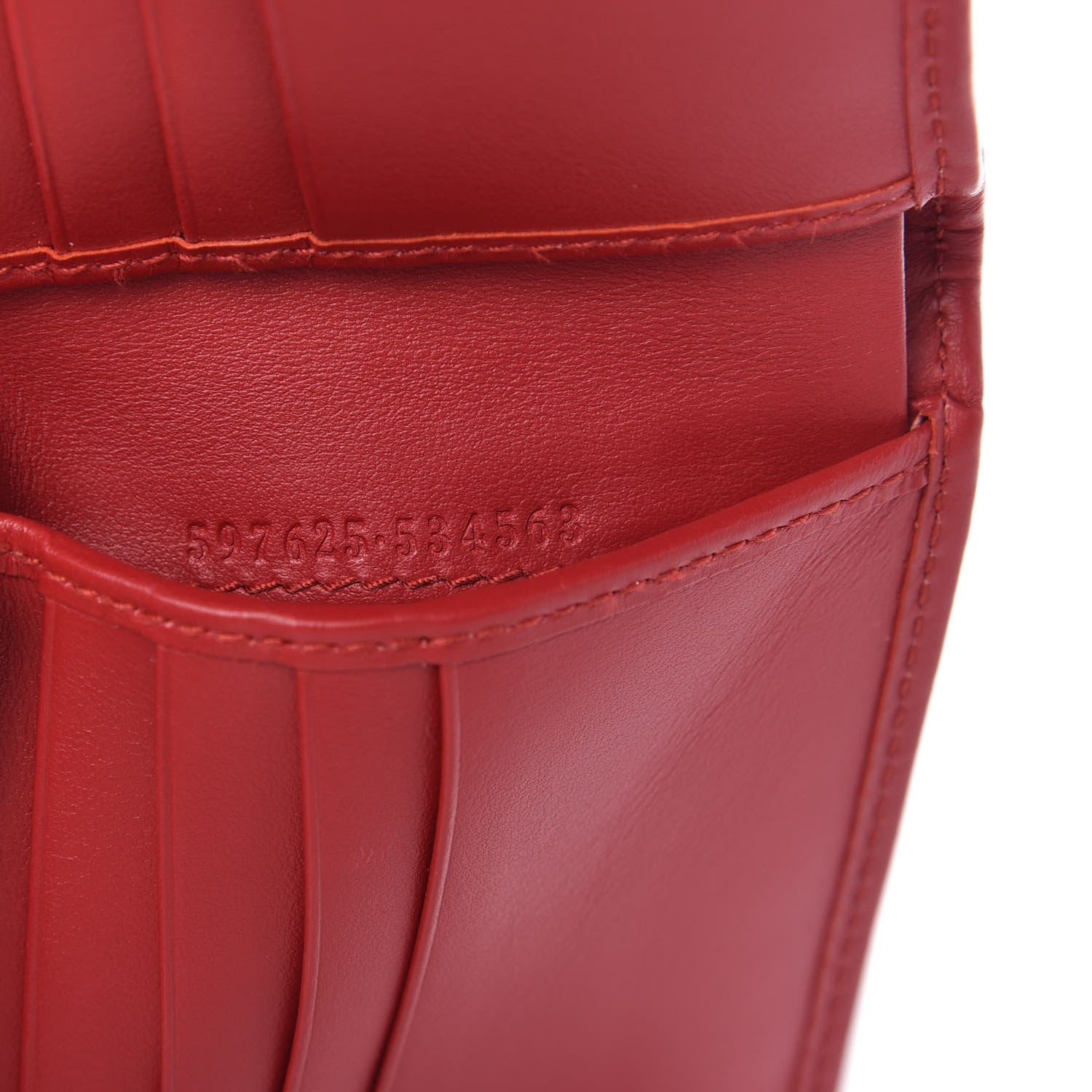 Gucci Calfskin Rhombus Bi-Fold Wallet Hibiscus Red 7 of 8