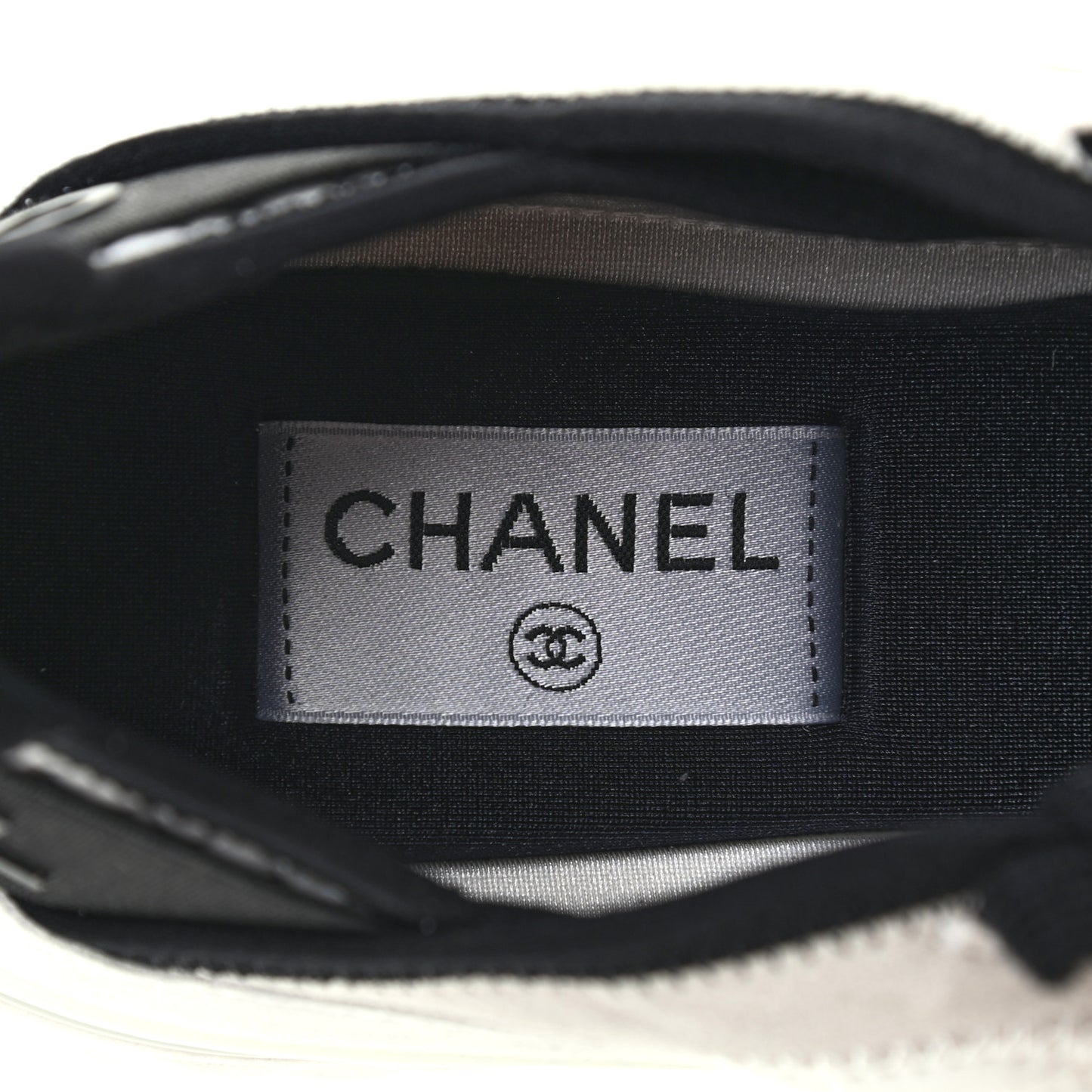 Velvet Calfskin Mixed Fibers CC Sneakers 39 Ivory Black