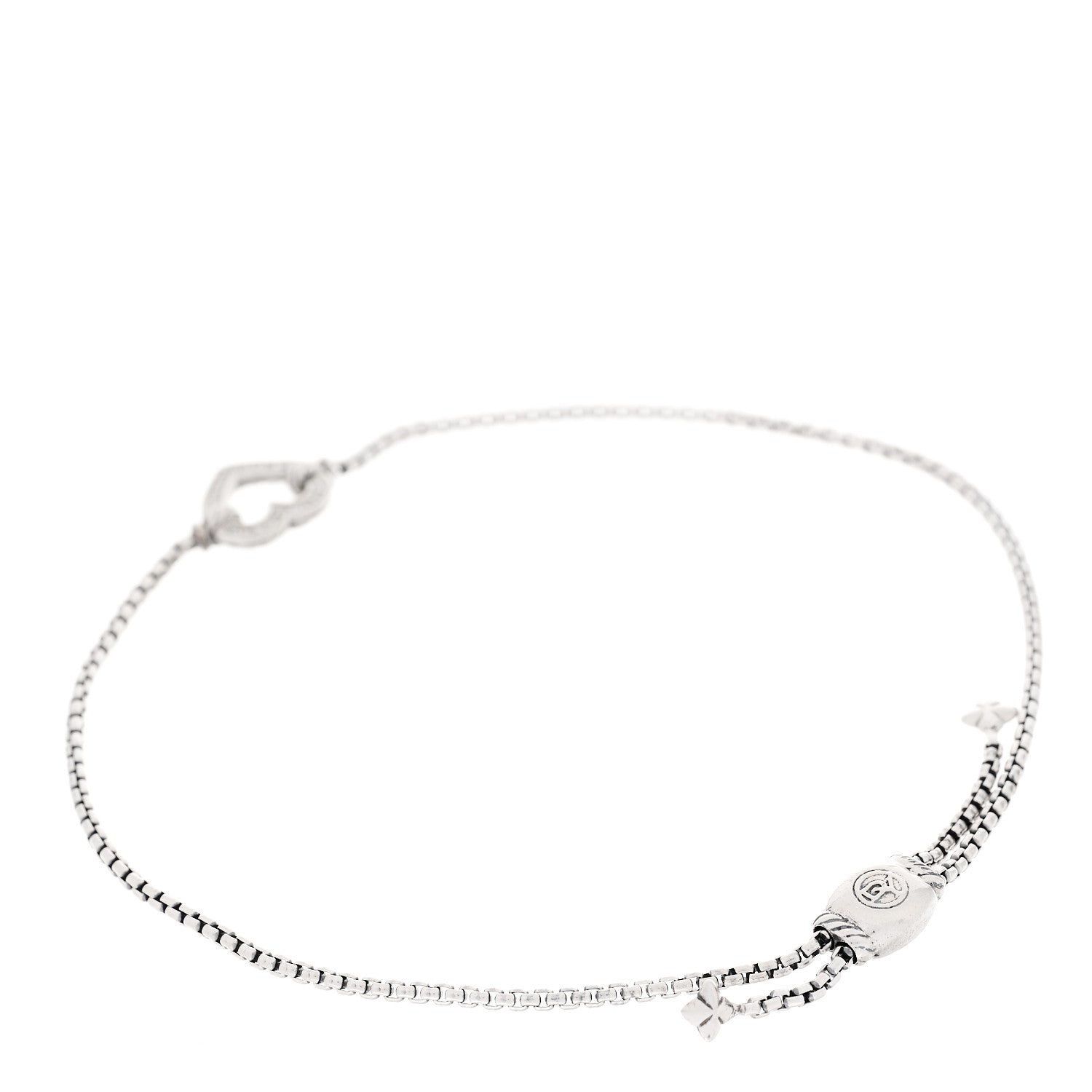 David Yurman Sterling Silver Diamond Valentine Hearts Bracelet 3 of 5
