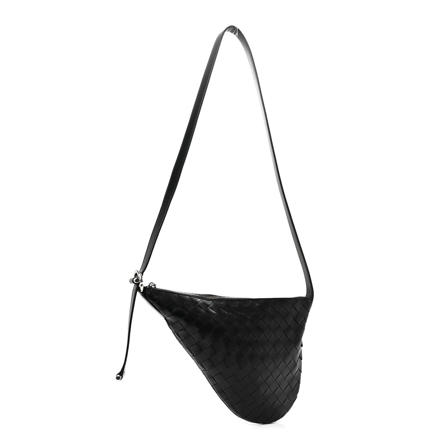 Calfskin Intrecciato Small Virgule Black