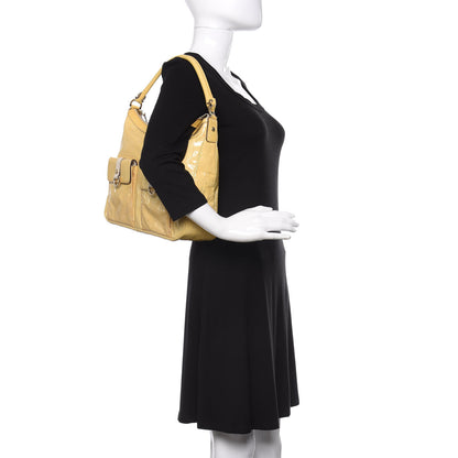 Gucci Patent Guccissima Pocket Hobo Yellow 2 of 15