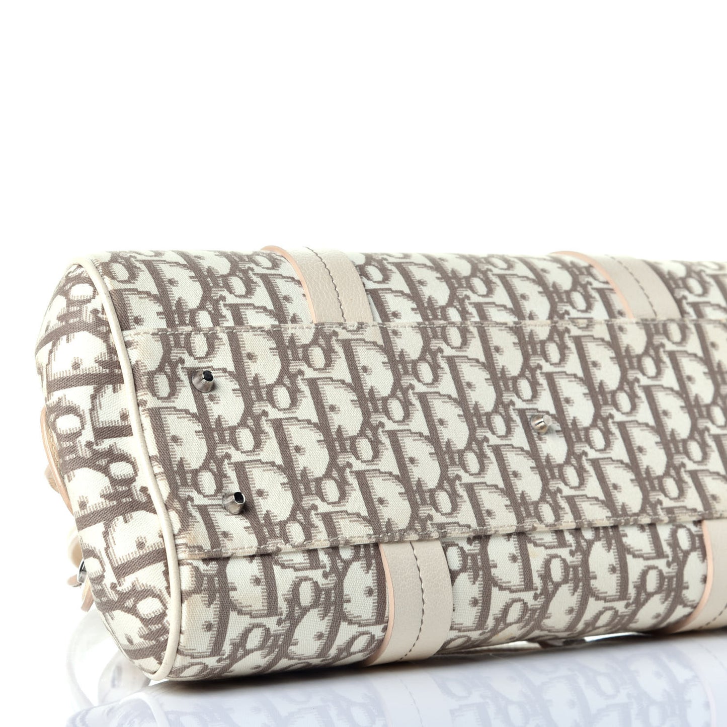 Monogram Vintage Flowers Frame Satchel Beige