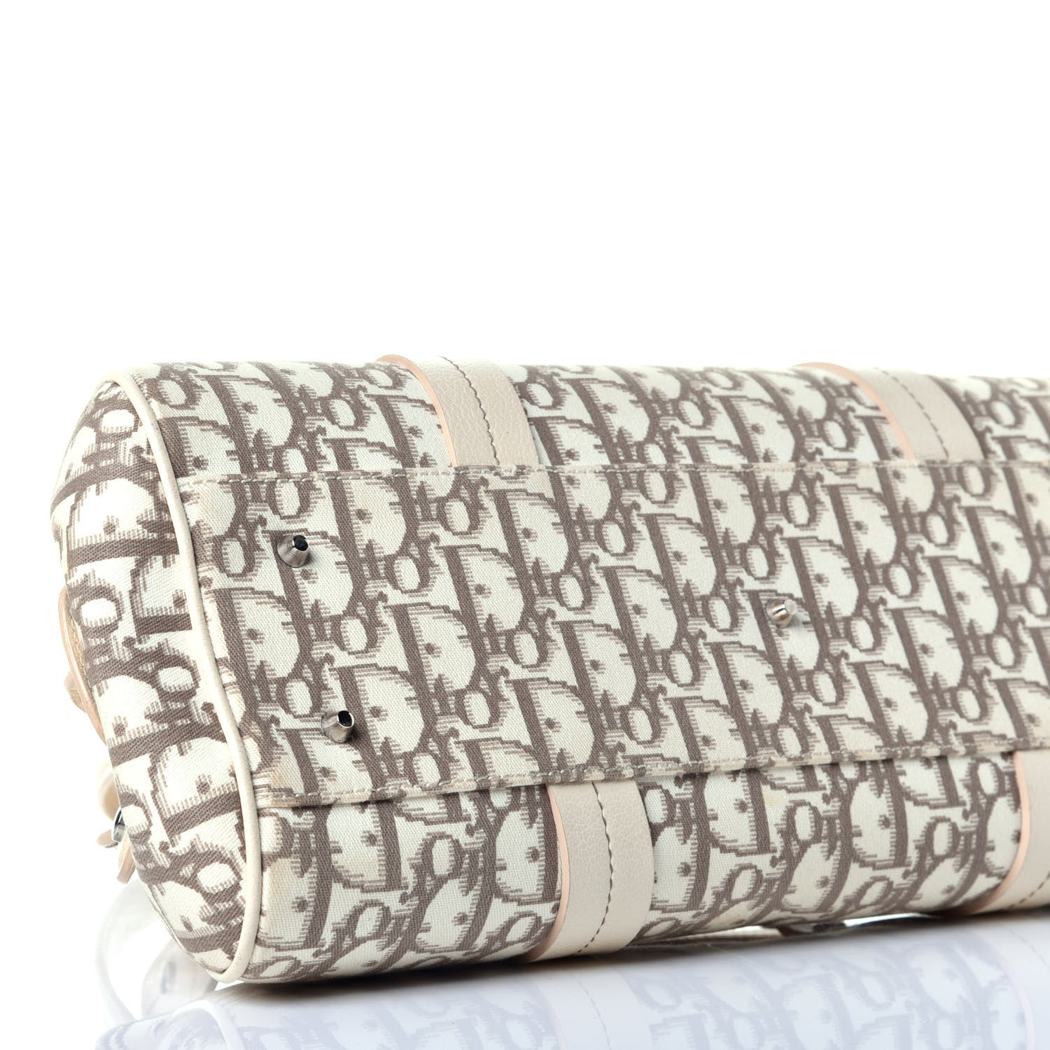 Christian Dior Monogram Vintage Flowers Frame Satchel Beige 8 of 10