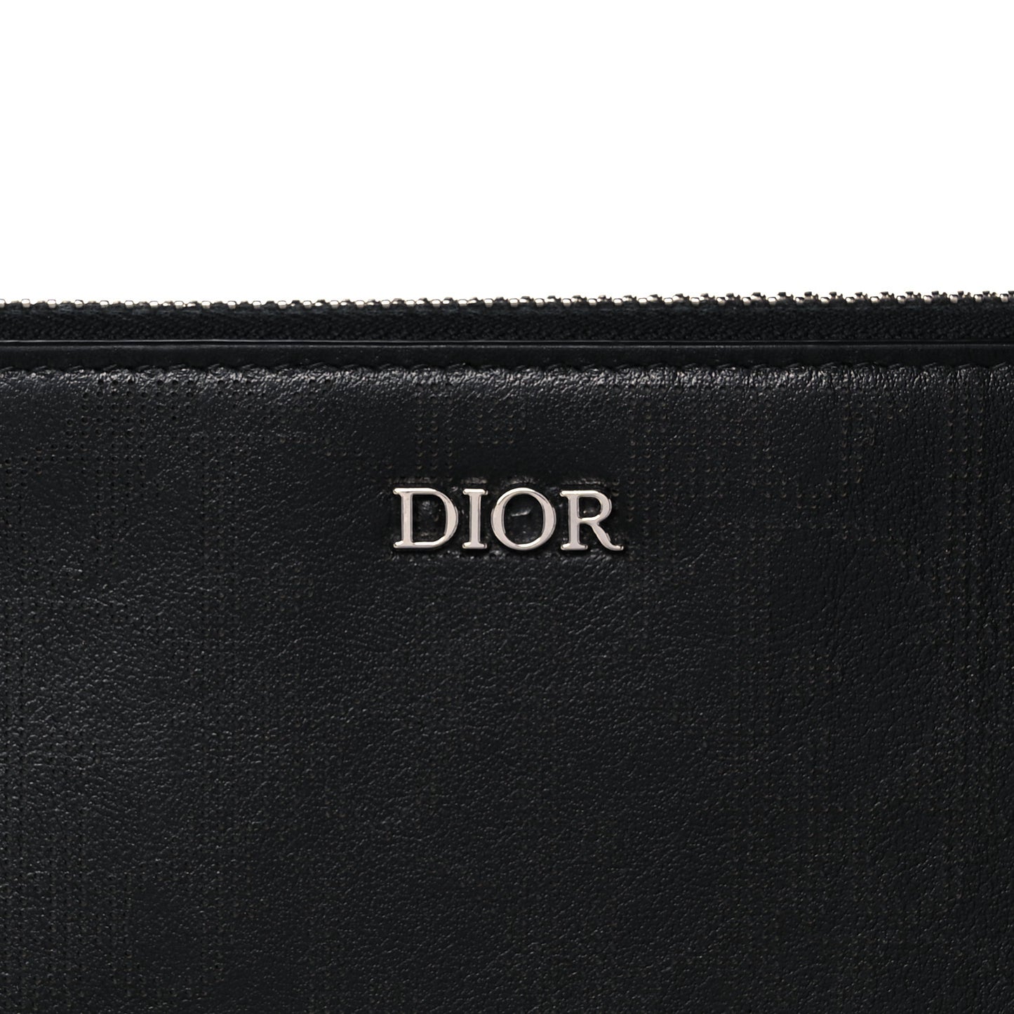 Calfskin Perforated Oblique Galaxy Pouch Black