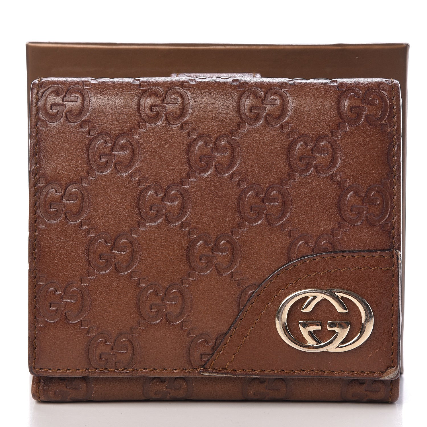 Gucci Guccissima New Britt Compact Wallet Brown 10 of 10