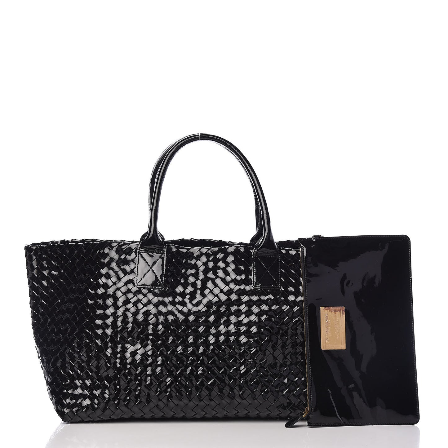 Spazzolato Nappa Intrecciato Medium Moon Cabat Black