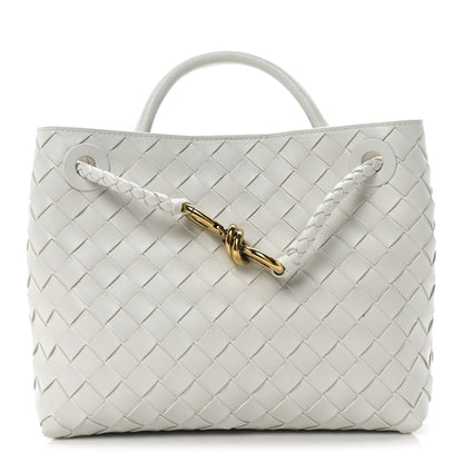 Bottega Veneta Nappa Intrecciato Small Andiamo Shoulder Bag White 1 of 9