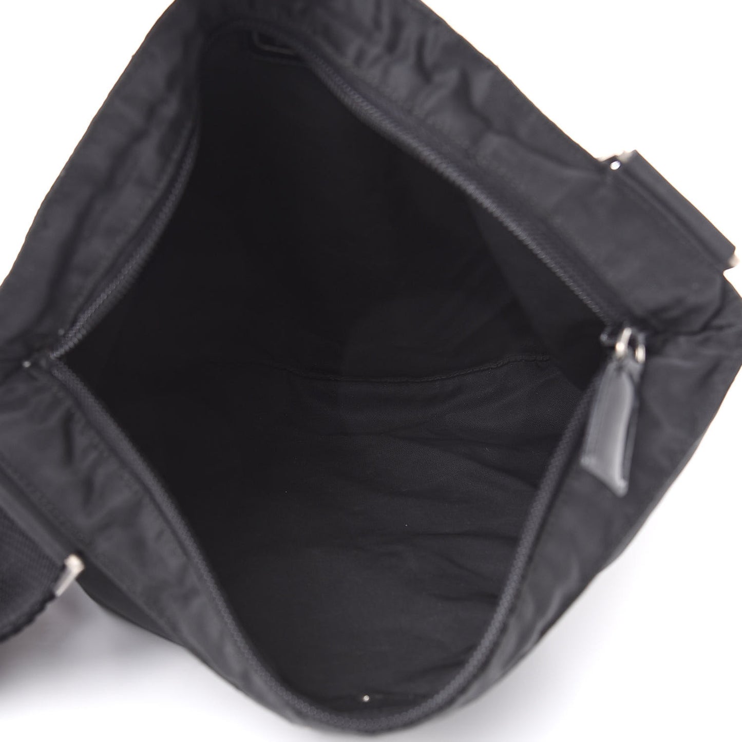Nylon Flat Messenger Bag Black