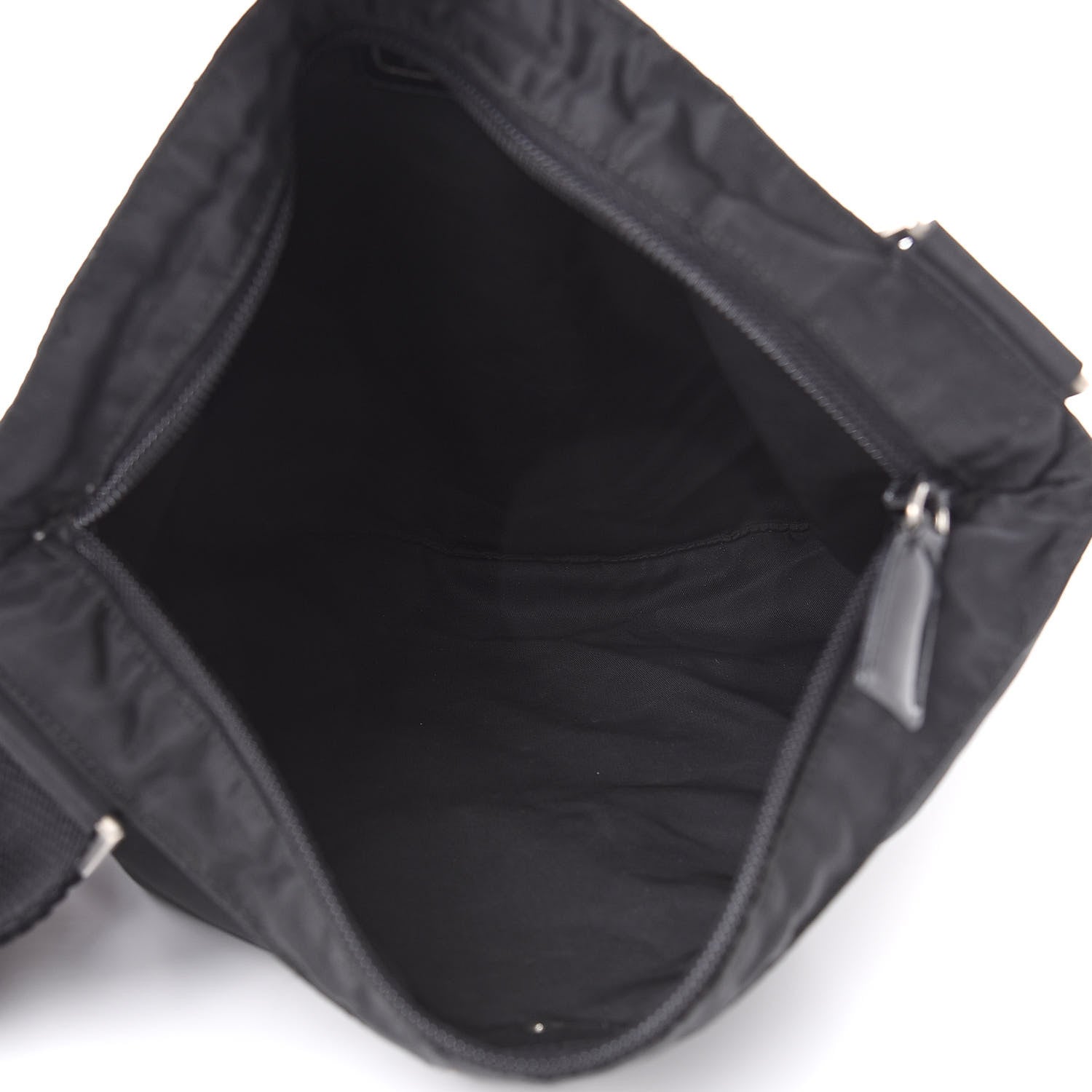 Prada Nylon Flat Messenger Bag Black 5 of 9