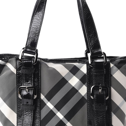 Burberry Nylon Beat Check Small Victoria Tote Black 12 of 12
