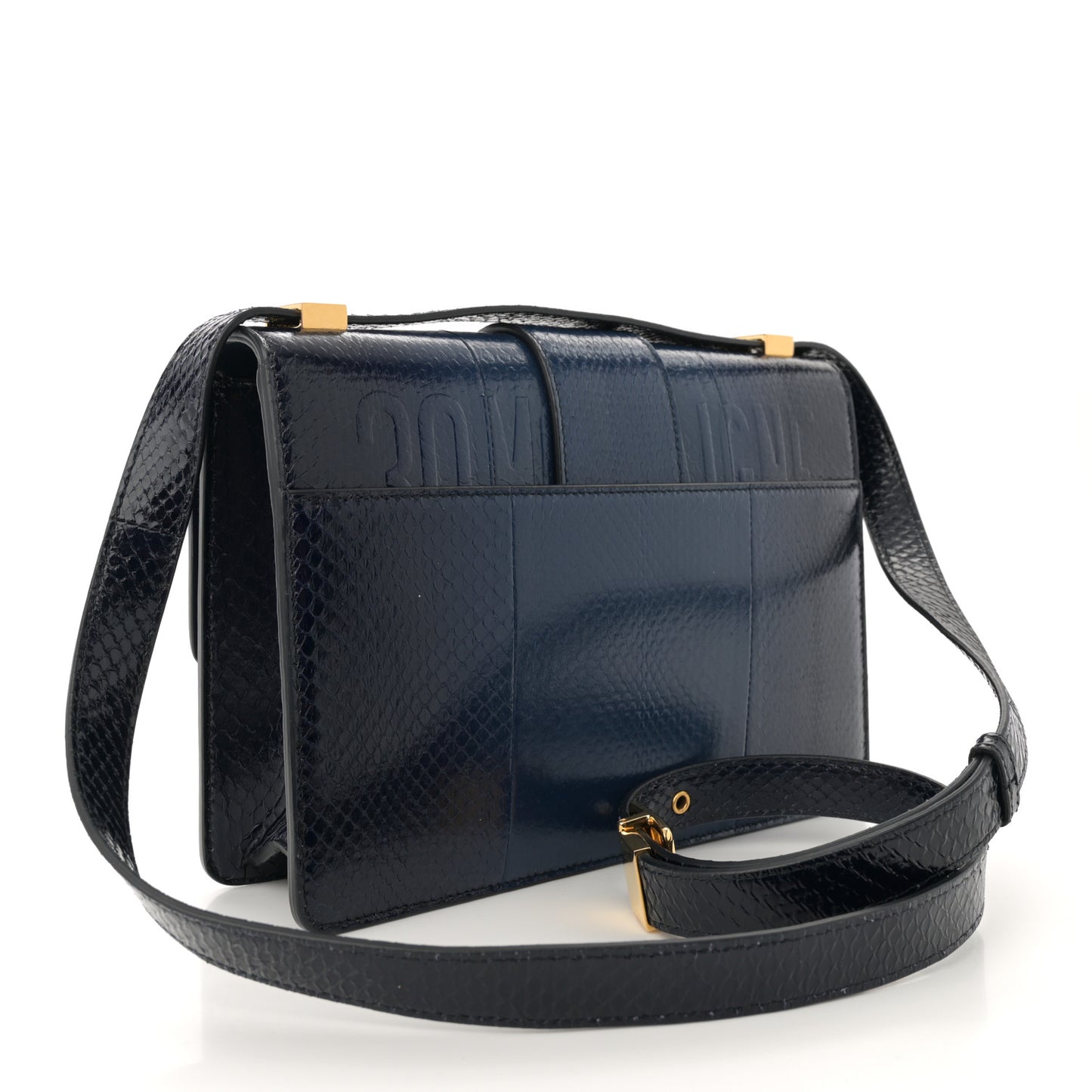 Snakeskin 30 Montaigne Flap Bag Blue