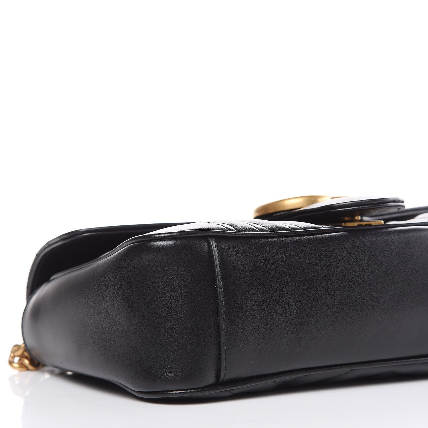 Gucci Calfskin Matelasse Small GG Marmont Shoulder Bag Black 8 of 9