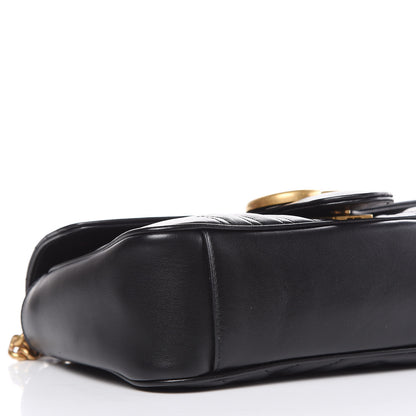 Gucci Calfskin Matelasse Small GG Marmont Shoulder Bag Black 8 of 9
