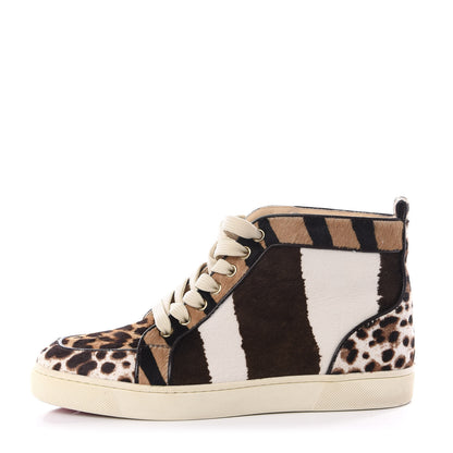 Christian Louboutin Calf Hair Animal Print Rantus Orlato Flat Sneakers 38 Multicolor 1 of 11