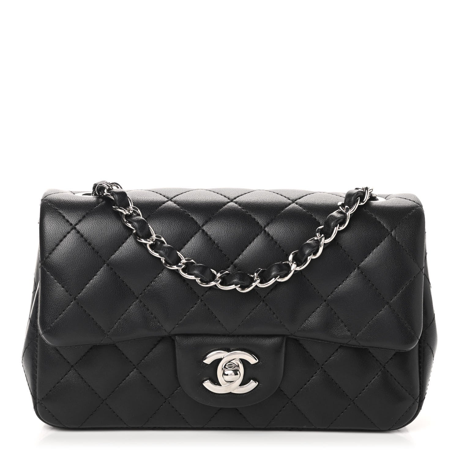 Chanel Lambskin Quilted Mini Rectangular Flap Black 1 of 11