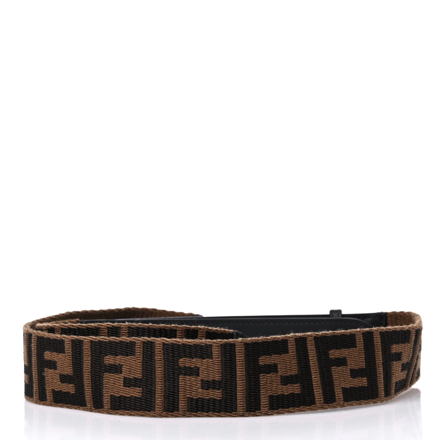 Ribbon Vitello Century FF 1974 Flat Studded Strap You Fango Marrone Ebano