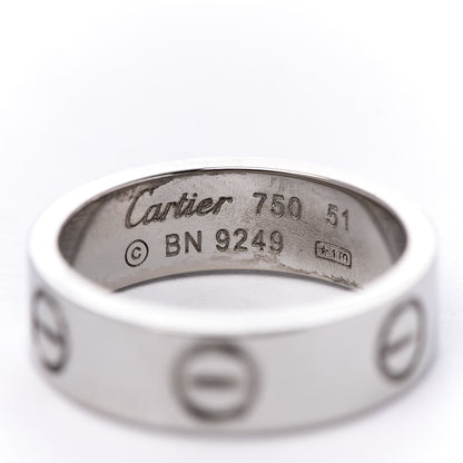 Cartier 18K White Gold 5.5mm LOVE Ring 51 5.75 4 of 5