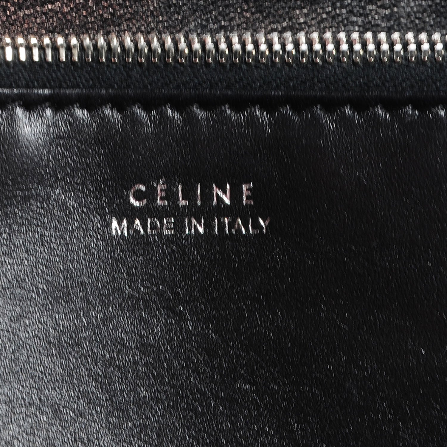 Celine Drummed Calfskin Zip Around Wallet Navy 9 of 10
