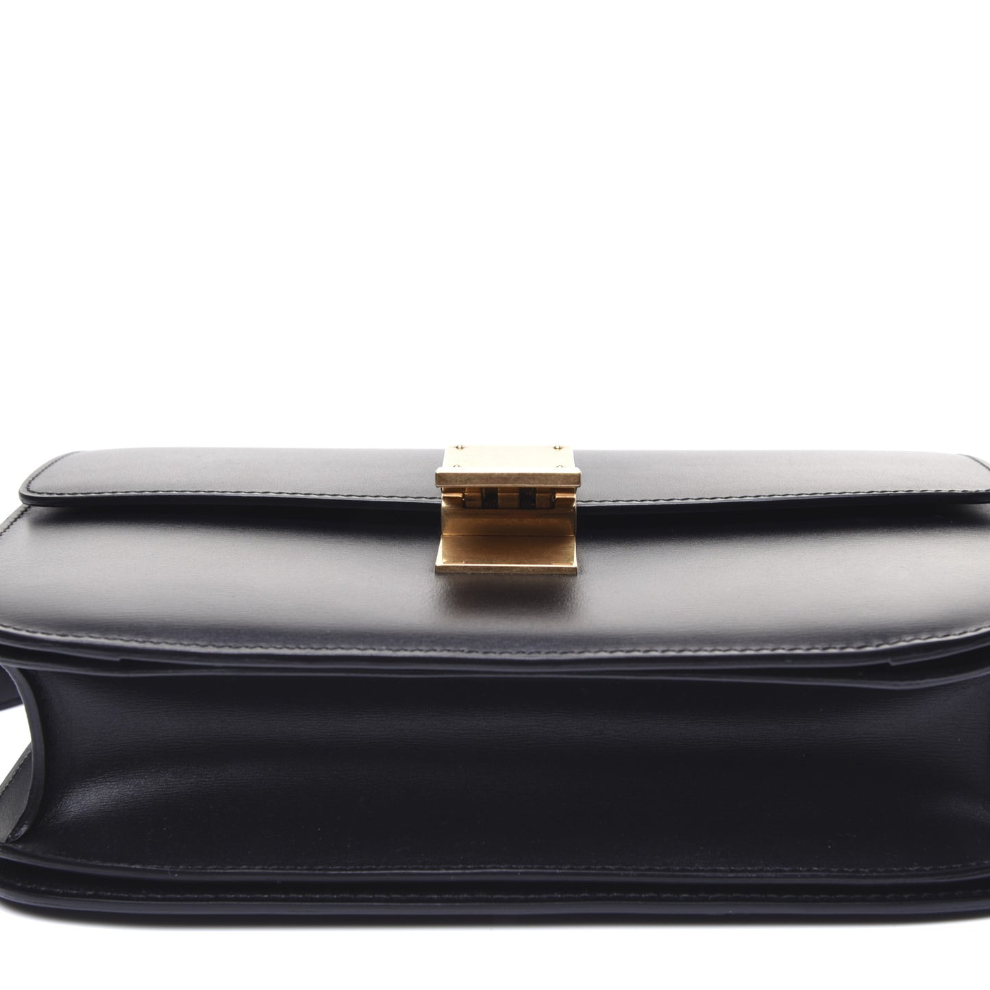 Box Calfskin Medium Classic Box Flap Bag Black