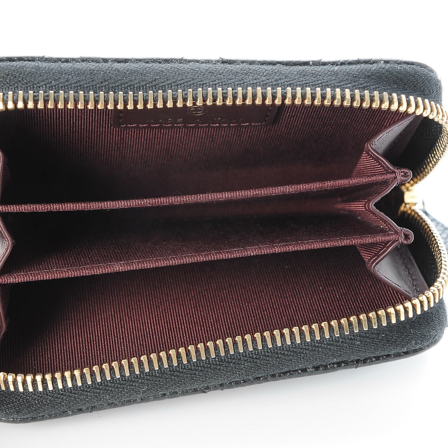 Caviar Quilted Zip Coin Purse Black