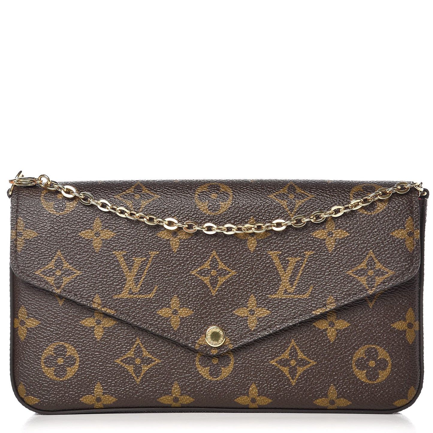 Monogram Pochette Felicie Chain Wallet Fuchsia