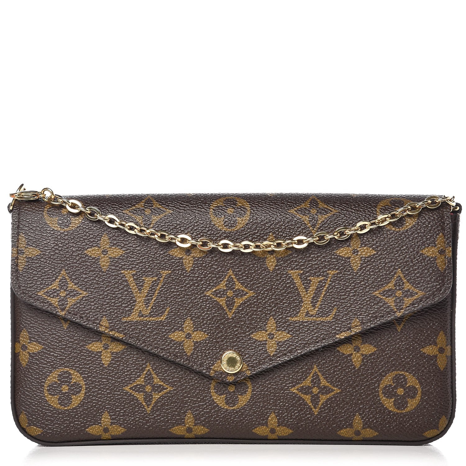 Louis Vuitton Monogram Pochette Felicie Chain Wallet Fuchsia 1 of 8