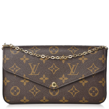 Louis Vuitton Monogram Pochette Felicie Chain Wallet Fuchsia 1 of 8