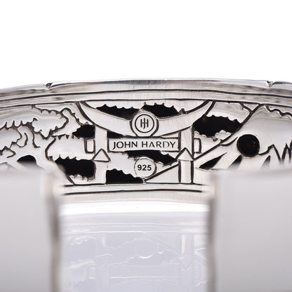 John Hardy Sterling Silver Enamel Bamboo Cuff M White 4 of 4