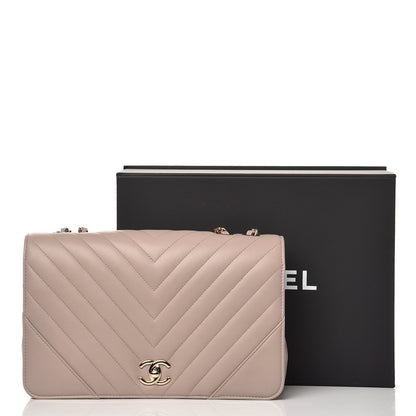 Chanel Calfskin Chevron Quilted Medium Statement Flap Grey 10 of 10
